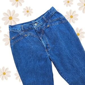 Chic 90s Mom Jeans SZ 30x28.5 Bareback High Waist Tapered Acid Wash Waist Detail